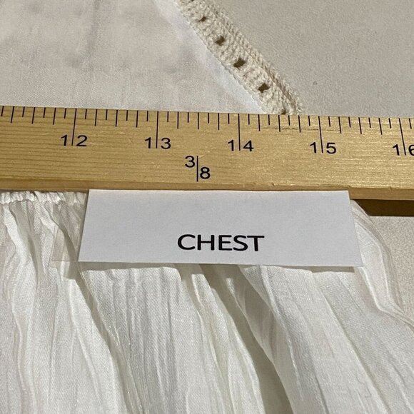 Zara Womens Cream Lace Crochet Spaghetti Strap Top Blouse Babydoll 70's Hippie - Picture 8 of 10